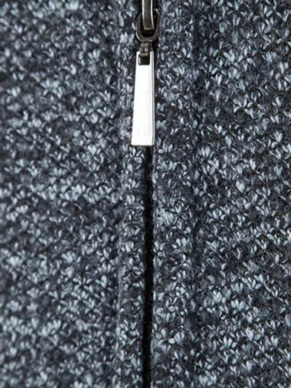 Men’s Hooded Zip Cardigan Sweater – Full Zip with Pockets