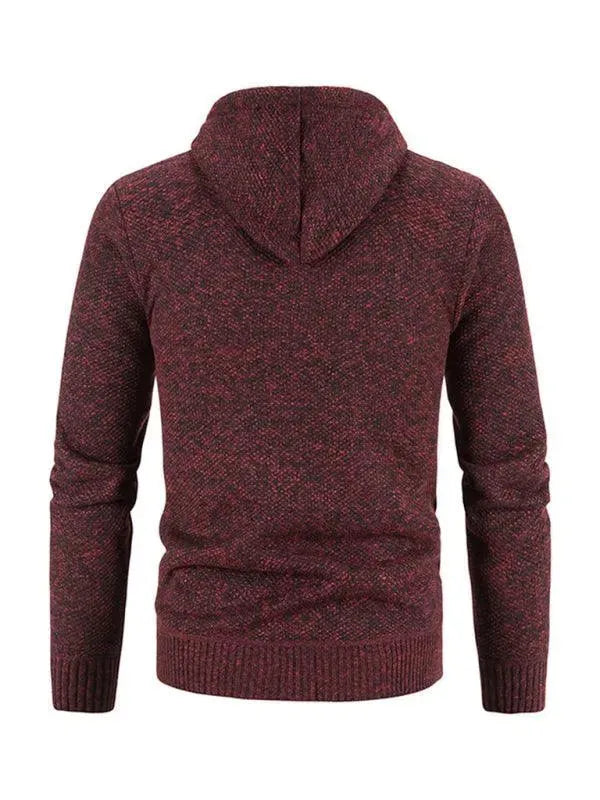 Men’s Hooded Zip Cardigan Sweater – Full Zip with Pockets