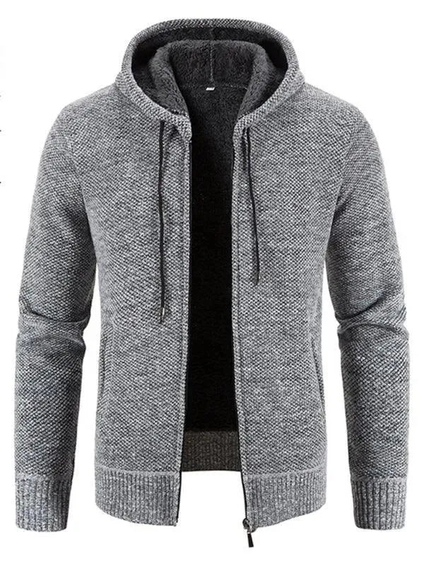 Men’s Hooded Zip Cardigan Sweater – Full Zip with Pockets