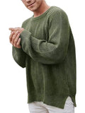 Men’s Oversized Crew-Neck Pullover Sweater – Knit