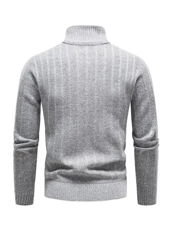 Men’s Quarter-Zip Pullover Sweater – Stand Collar Knit