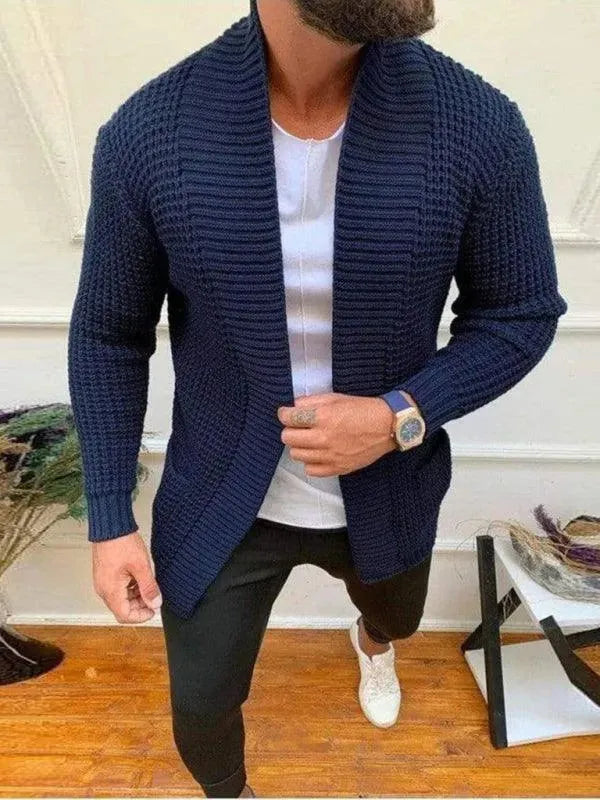 Men’s Shawl Collar Cardigan Sweater – Casual Knit