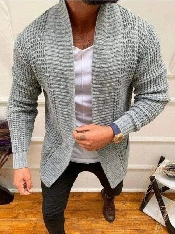 Men’s Shawl Collar Cardigan Sweater – Casual Knit