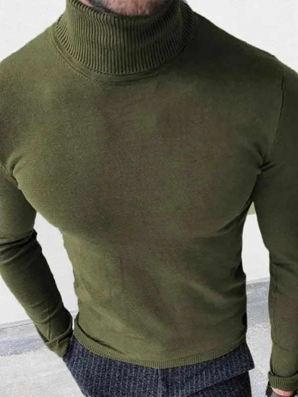 Men’s Slim Fit Turtleneck Pullover Sweater – Knit