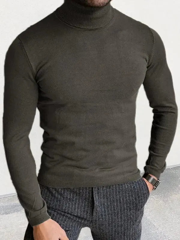 Men’s Slim Fit Turtleneck Pullover Sweater – Knit