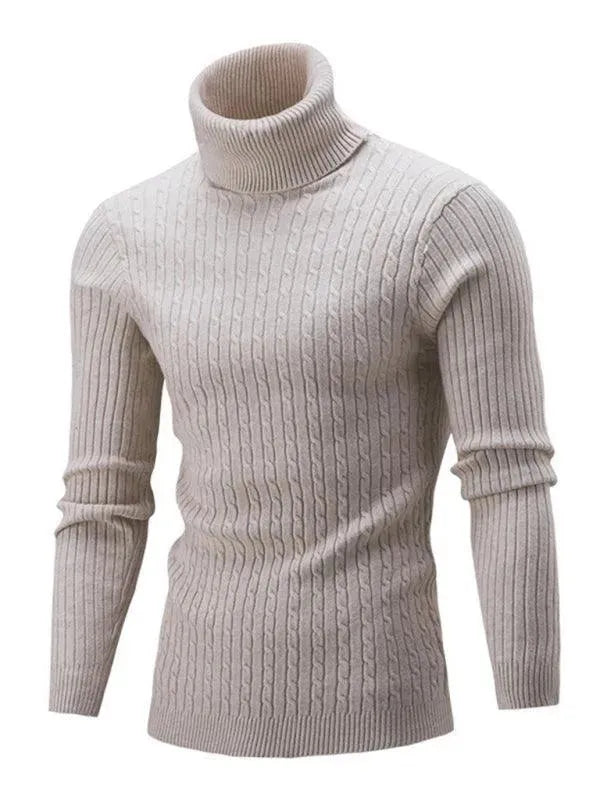 Men’s Slim Fit Turtleneck Pullover Sweater – Stretch