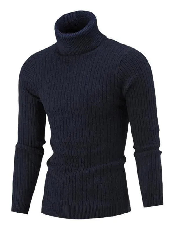 Men’s Slim Fit Turtleneck Pullover Sweater – Stretch