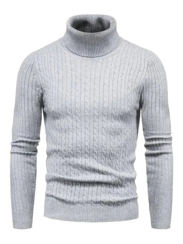 Men’s Textured Slim Turtleneck Pullover Sweater
