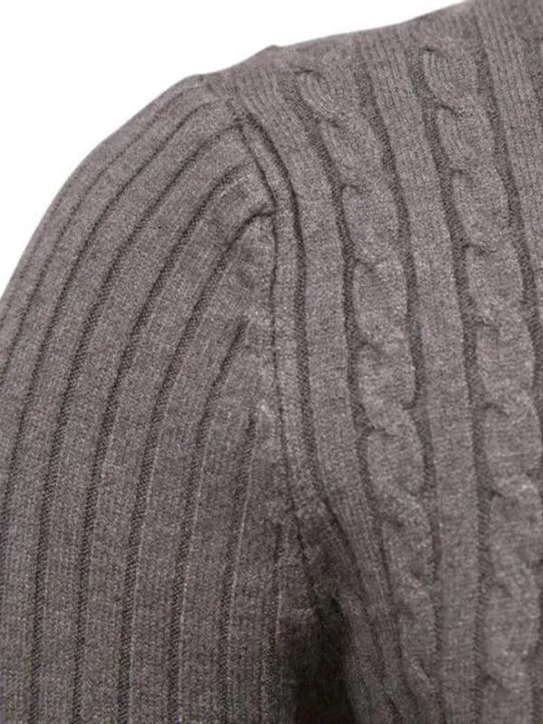 Men’s Textured Slim Turtleneck Pullover Sweater