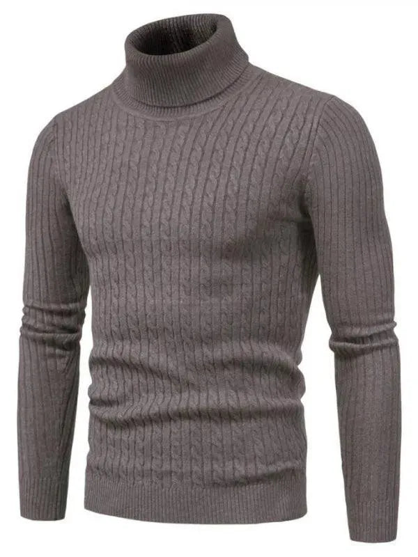 Men’s Textured Slim Turtleneck Pullover Sweater