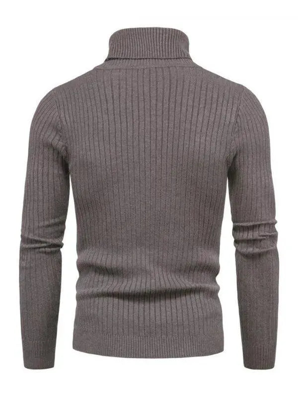 Men’s Textured Slim Turtleneck Pullover Sweater