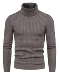 Men’s Textured Slim Turtleneck Pullover Sweater
