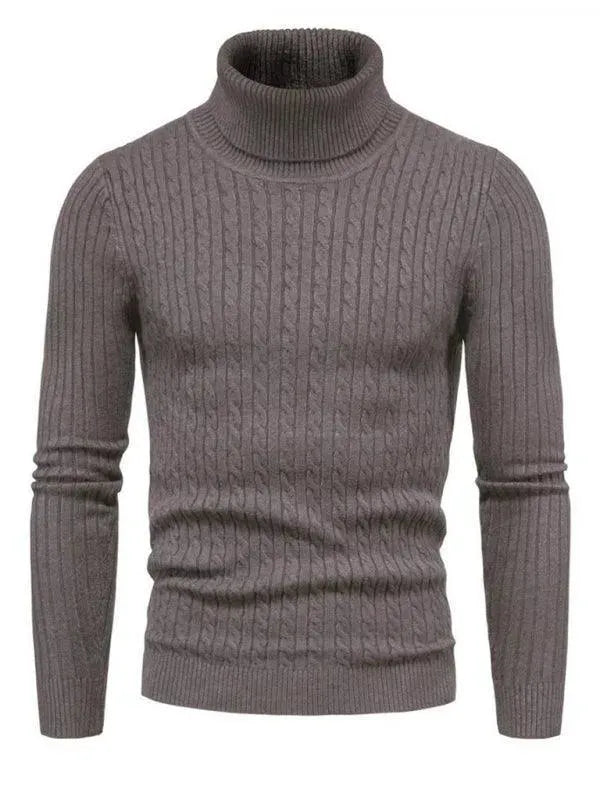 Men’s Textured Slim Turtleneck Pullover Sweater