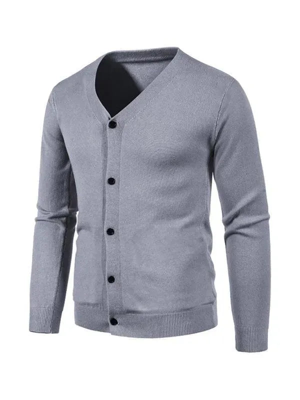 Men’s V-Neck Cardigan Sweater – Button Front