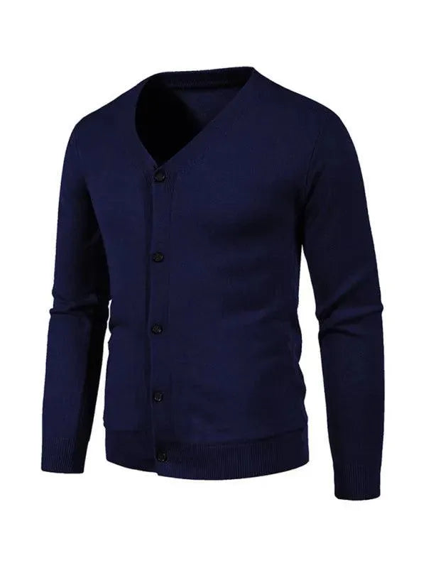 Men’s V-Neck Cardigan Sweater – Button Front