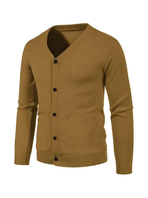 Men’s V-Neck Cardigan Sweater – Button Front