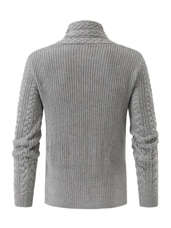 Men’s Warm Turtleneck Pullover Sweater – Midweight Knit