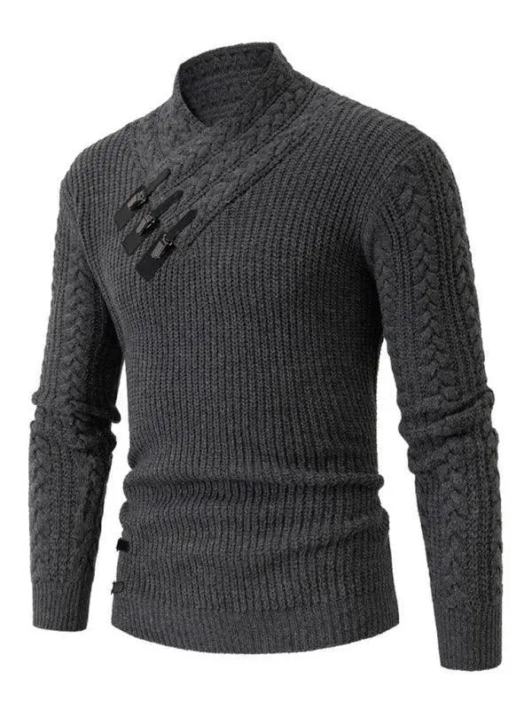 Men’s Warm Turtleneck Pullover Sweater – Midweight Knit