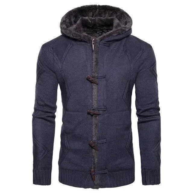 Men’s Wool Buckle Cardigan Sweater – Winter