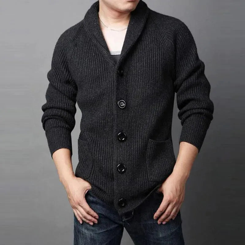 Men’s Wool Striped Cardigan Sweater