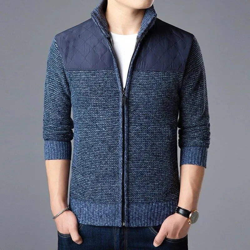 Men’s Zip Mock-Neck Cardigan Sweater