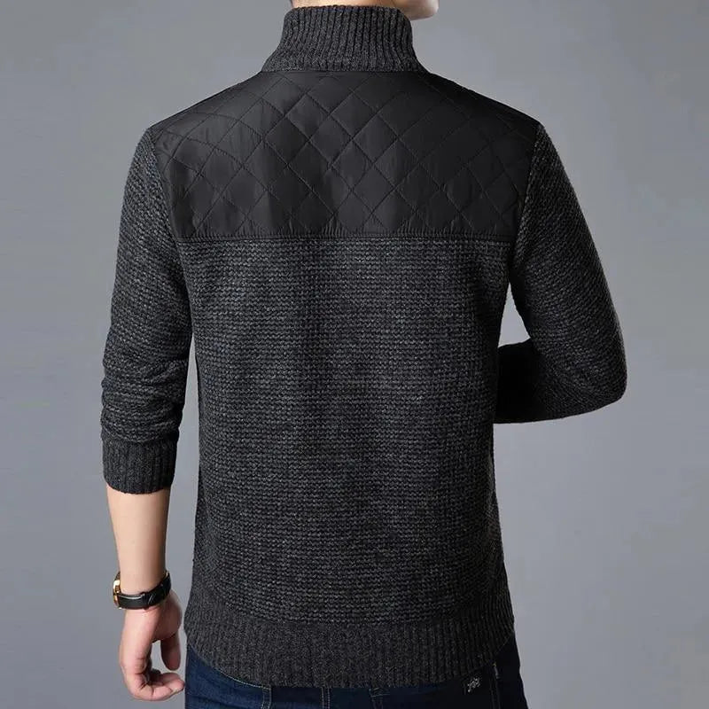 Men’s Zip Mock-Neck Cardigan Sweater