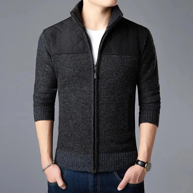 Men’s Zip Mock-Neck Cardigan Sweater