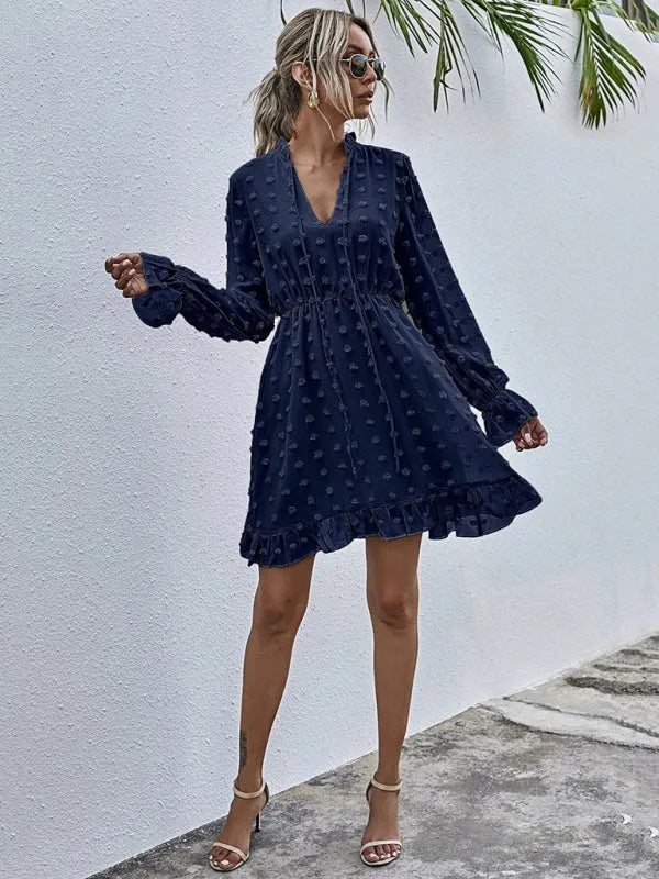 Romantic Pink Polka Dot Mini Dress