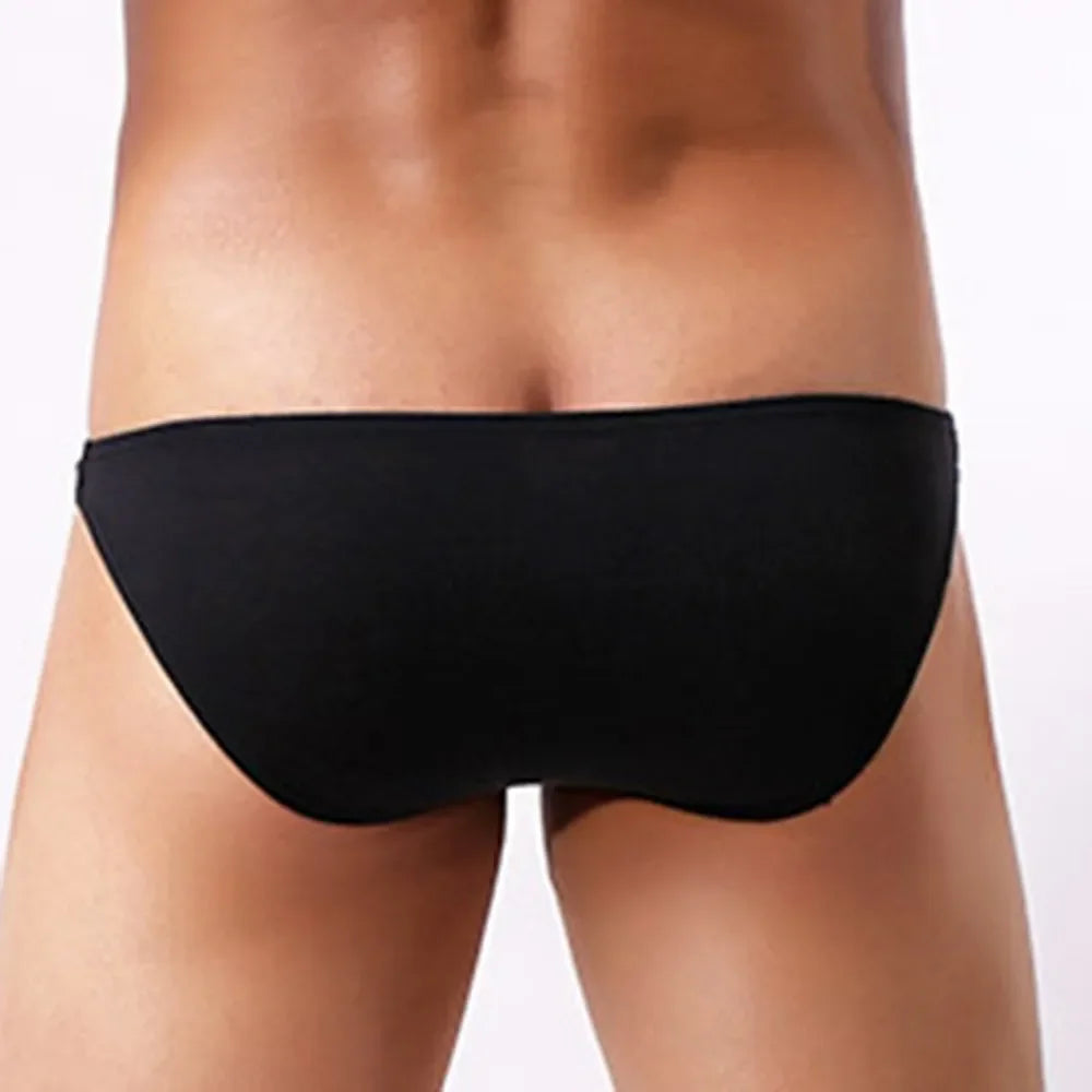 Slip sexy taille basse pour homme, culotte élastique douce, solide, poche bombée, sous-vêtement respirant sans couture, bikini, lingerie