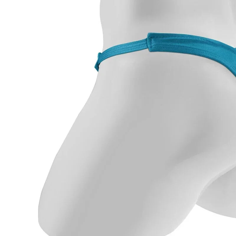 String sans coutures en forme de V pour homme, sous-vêtement avec poche pour pénis