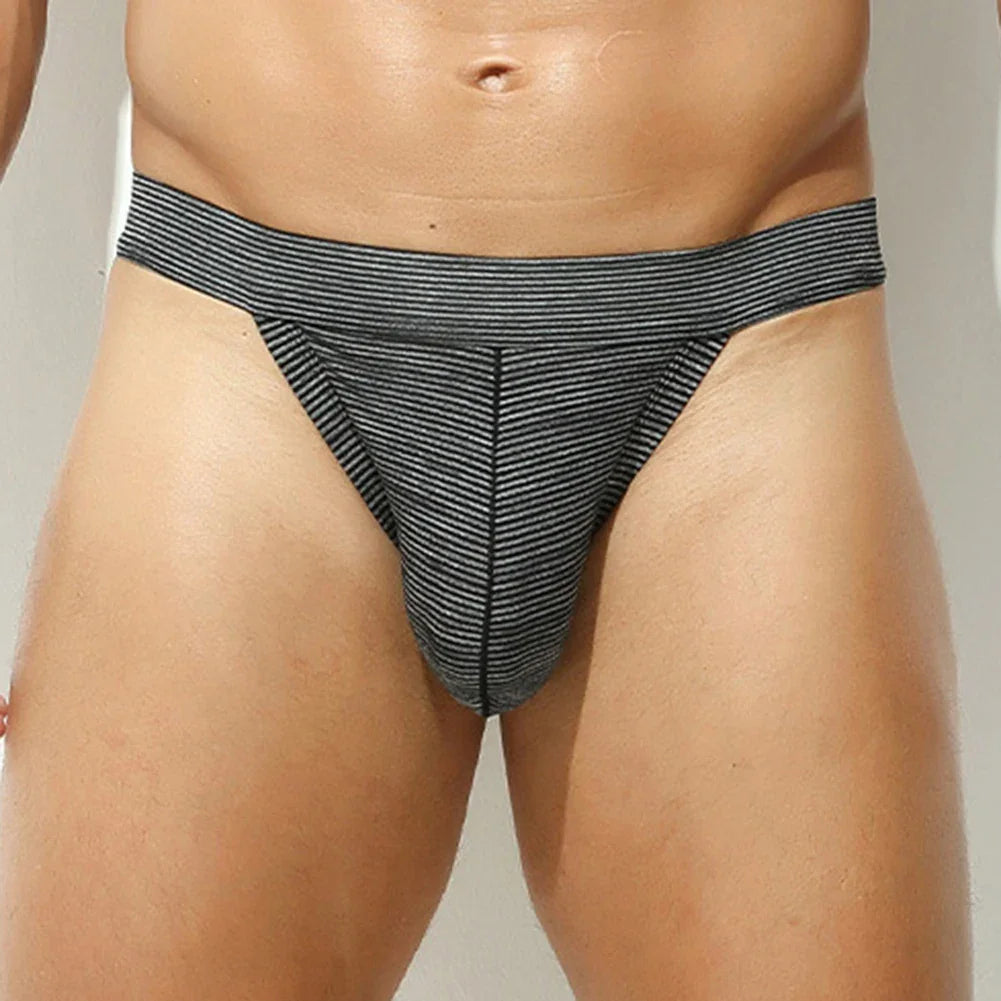 String taille basse élastique pour homme, culotte absorbante et élastique avec poche arrière en T