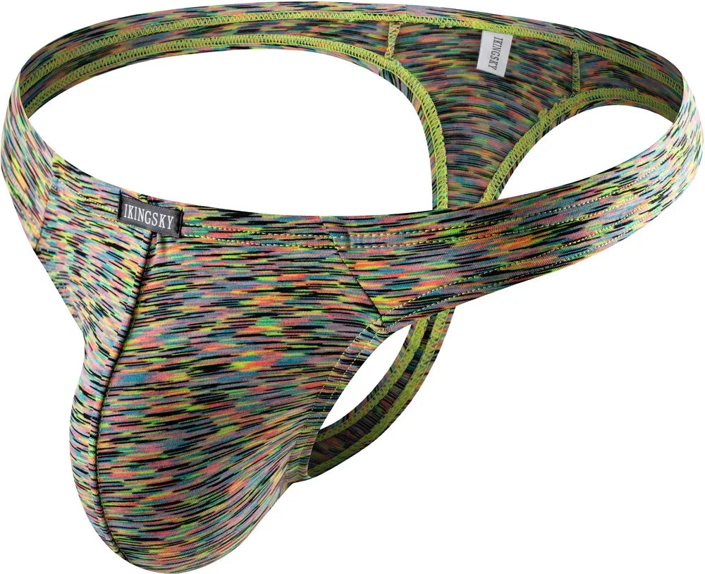 String bombé à séchage rapide pour homme, sous-vêtement coloré à dos en T, culotte extensible et sportive pour homme