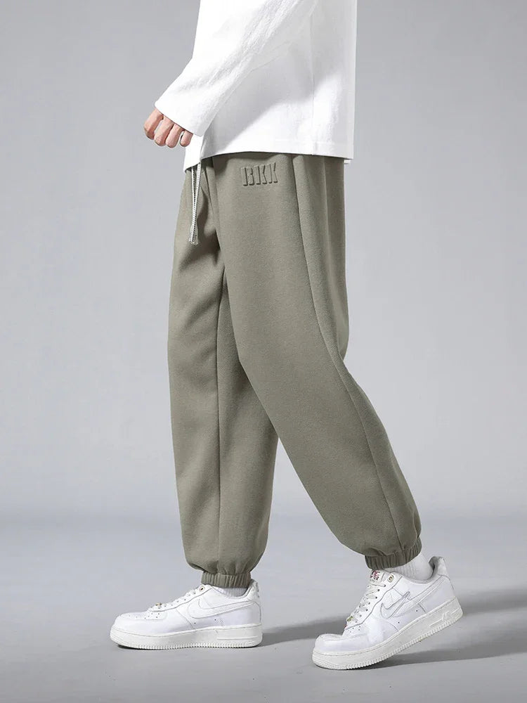 Sporty/Hip Hop/Relaxed Men Jogger Pants - Mid Rise Drawstring Tapered
