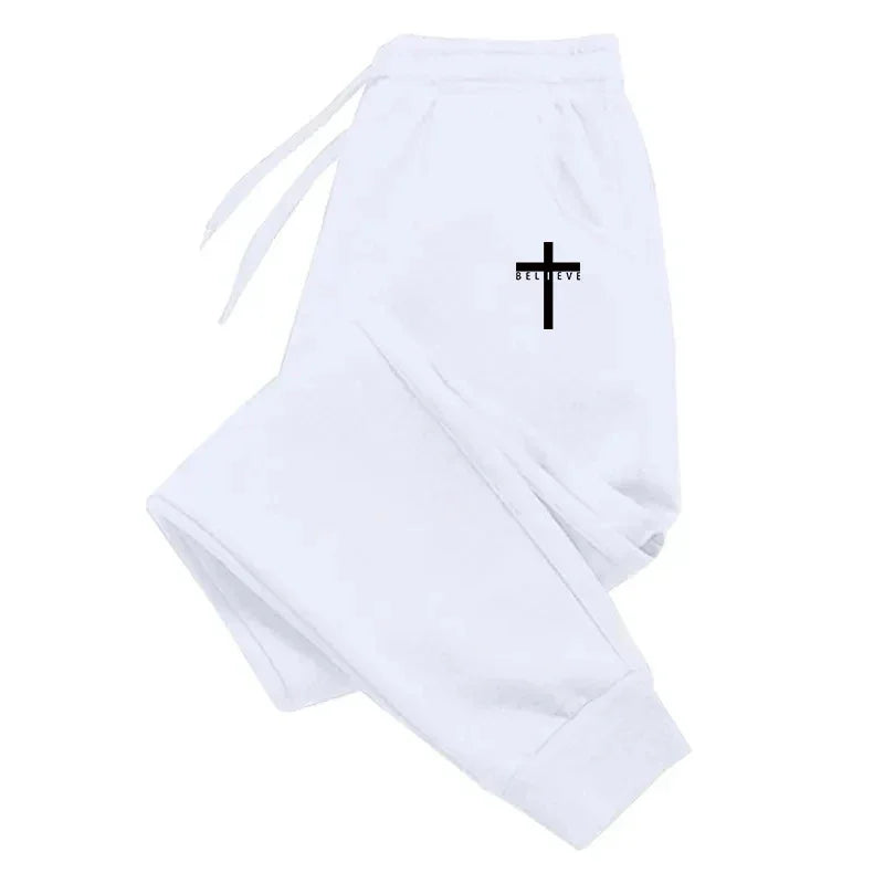 Sporty Casual Men Jogger Pants - Mid-Rise Soft Fleece