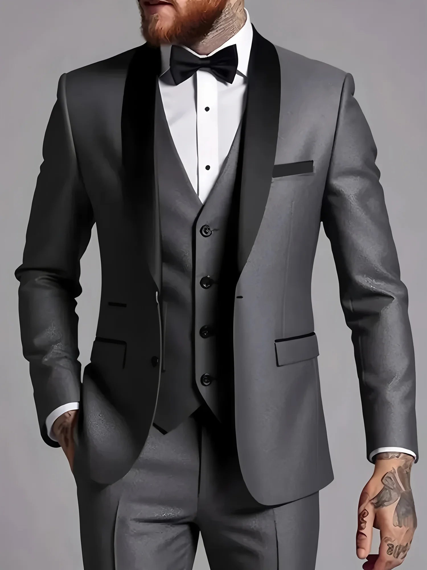 Men's Solid Color Formal Three Piece Suit