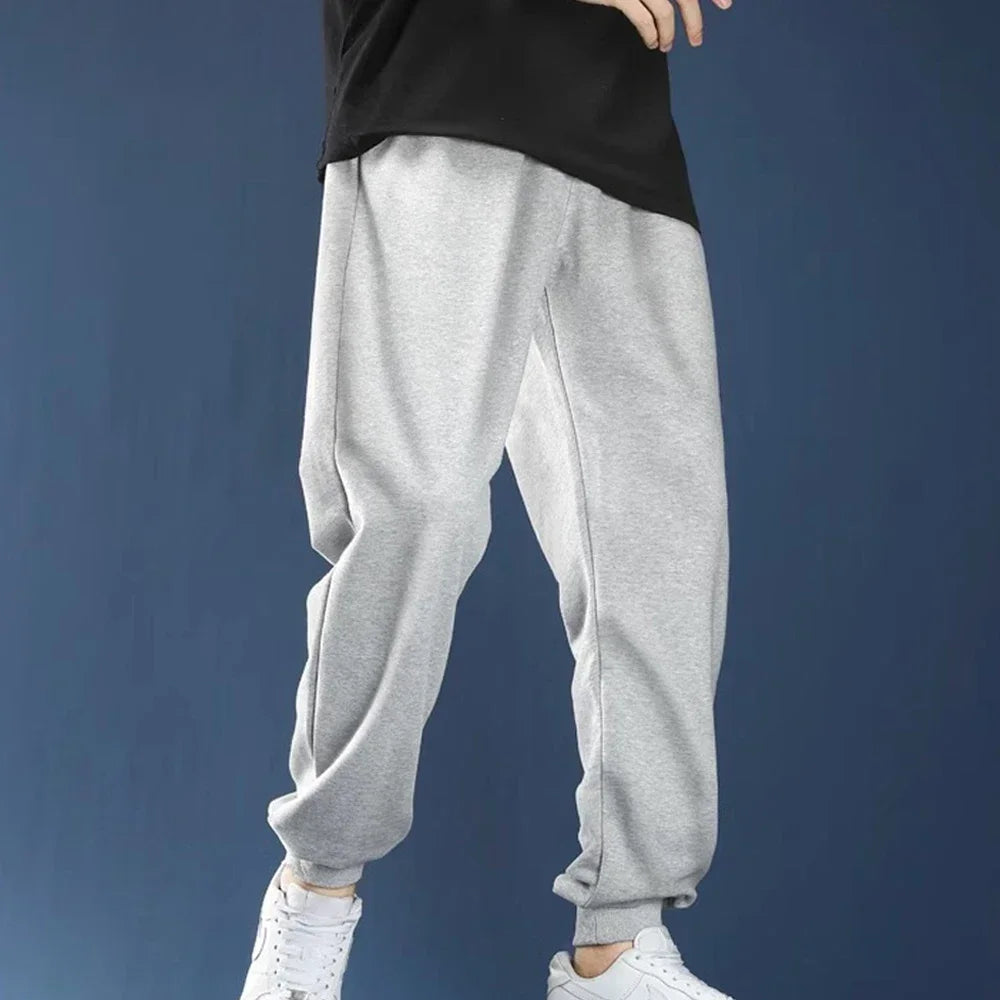 Sporty Casual Unisex Jogger Pants - Mid Rise Fleece Comfort