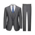 Costume 3 pièces coupe cintrée pour homme – smoking droit en coton, gilet et pantalon, gris