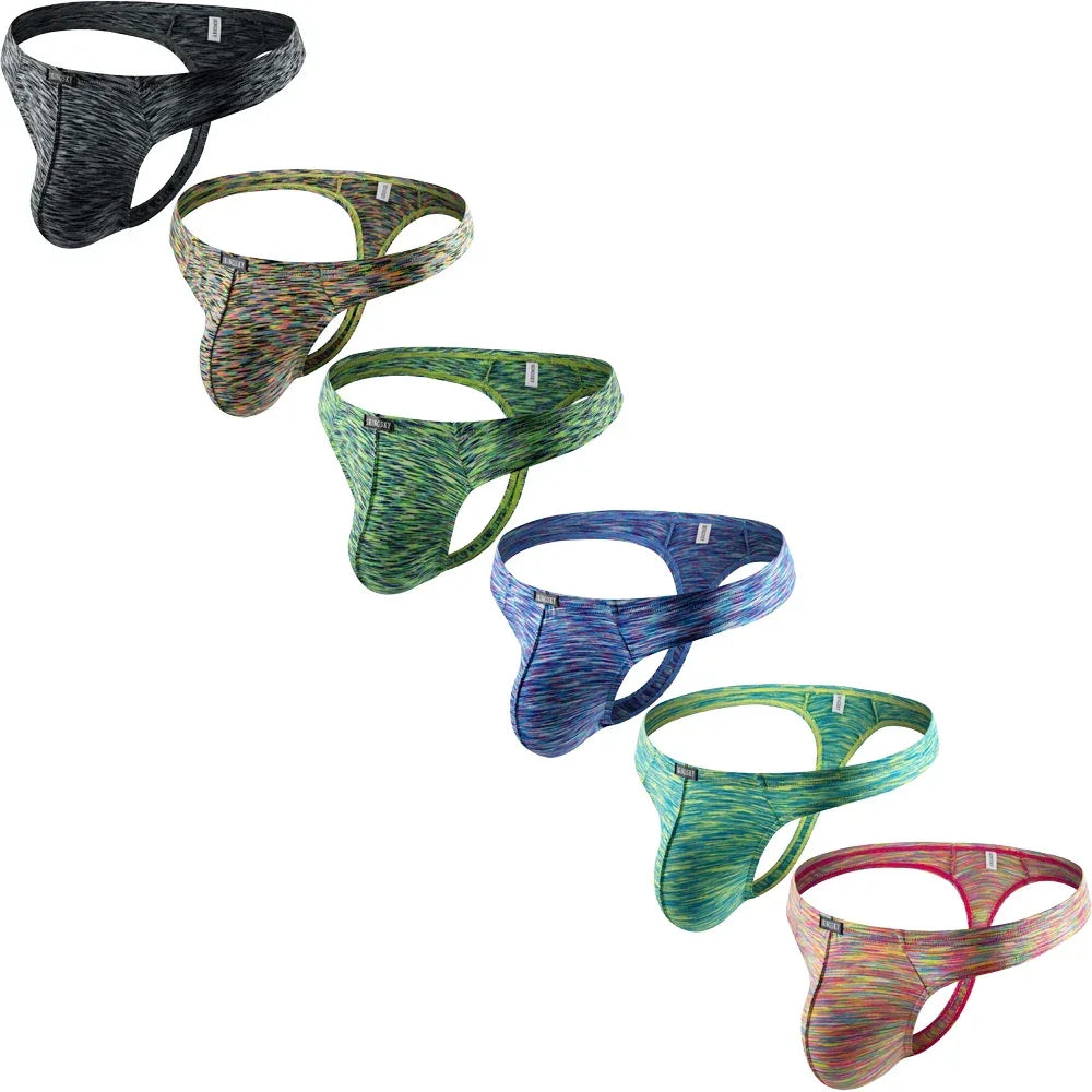 String bombé à séchage rapide pour homme, sous-vêtement coloré à dos en T, culotte extensible et sportive pour homme