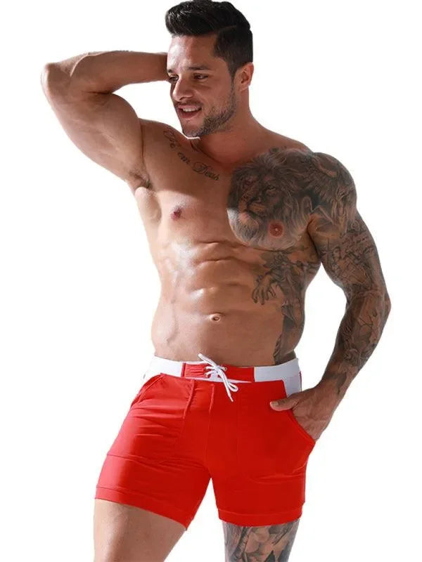 Sporty Men's Swim Shorts - Mid-Rise Lined