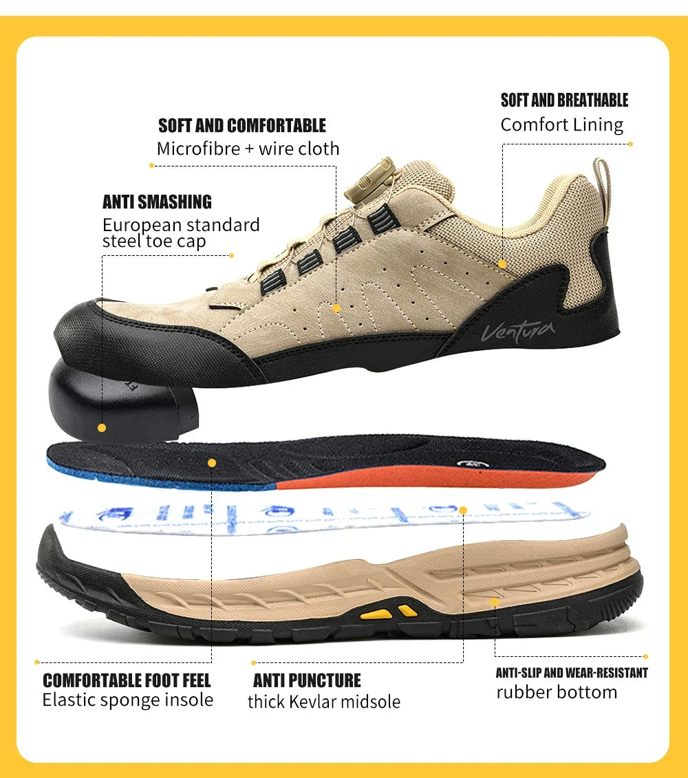 Unisex Sneakers - Low-Top Unisex Safety Sneakers - Lace-Up All-Season Shoes-Sneakers-LeStyleParfait