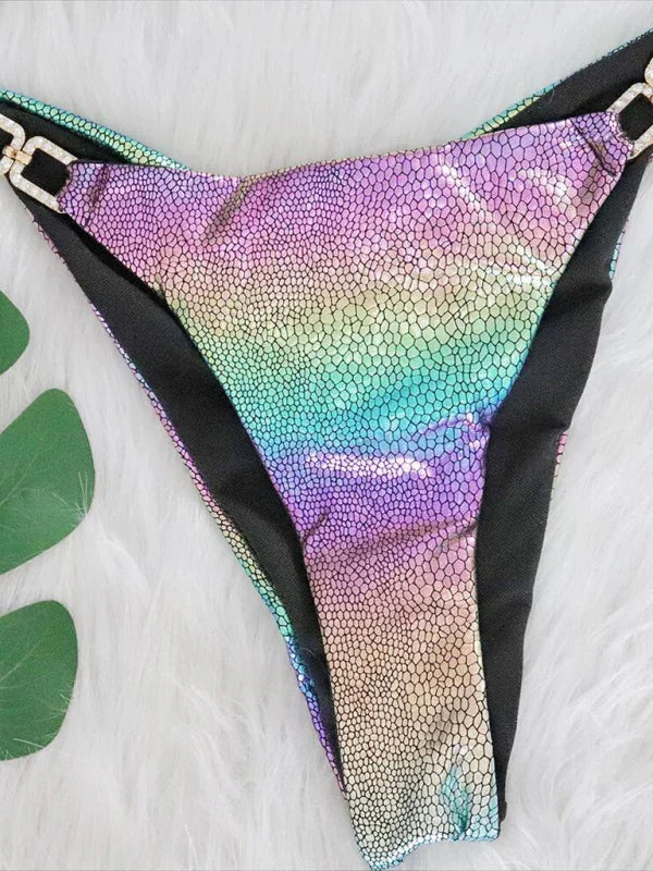 Women Animal Print String Bikini Set