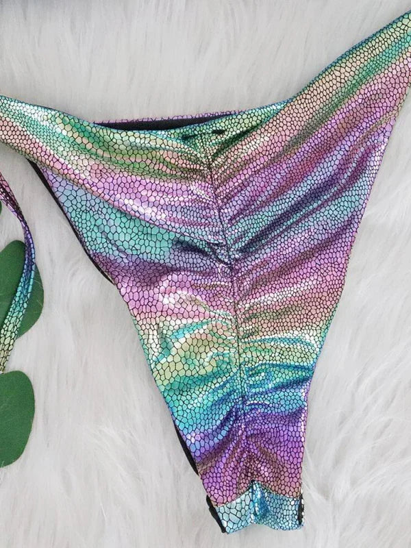 Women Animal Print String Bikini Set