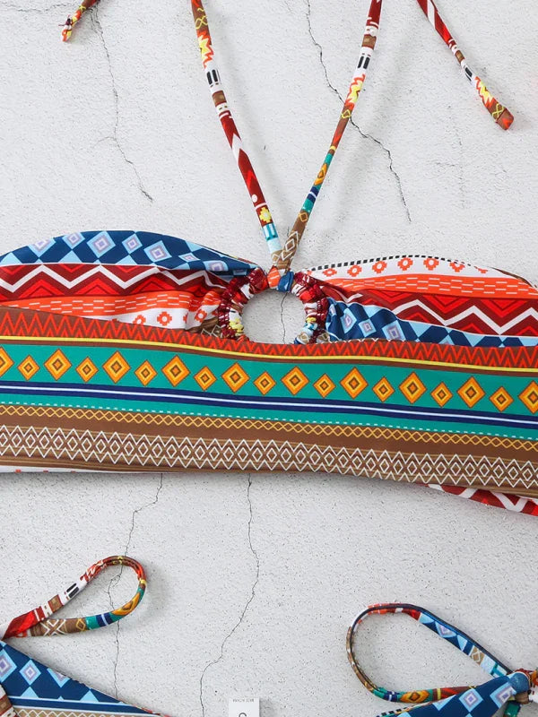 Women Bohemian Halter Bikini Set