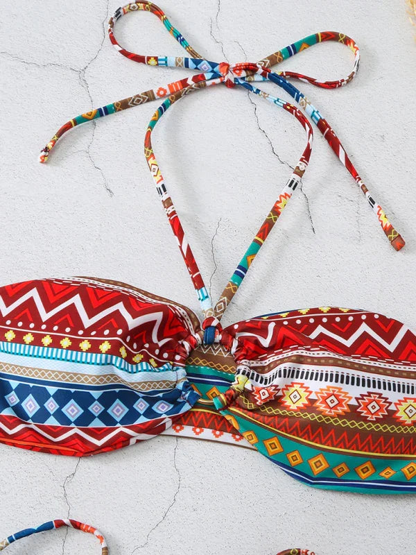 Women Bohemian Halter Bikini Set