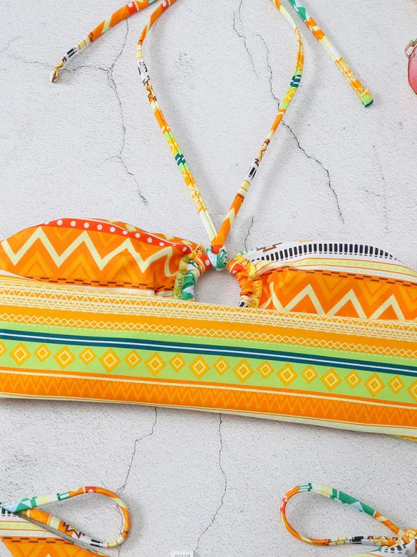 Women Bohemian Halter Bikini Set