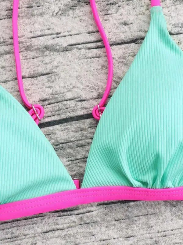 Women Colorblock Sporty Bikini Set