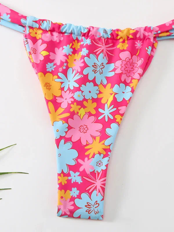 Women Floral High Cut Bikini Set