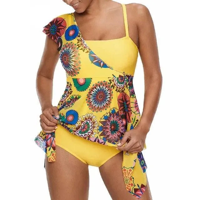 Women Floral One Piece Swimsuit