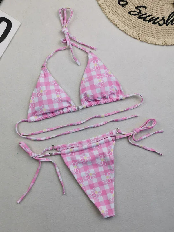 Women Polka Dot String Bikini Set