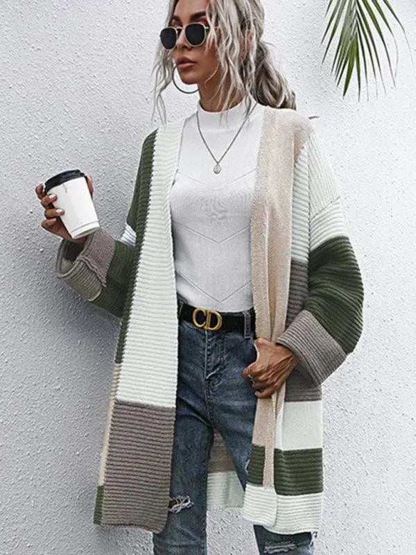 Women’s Crew Neck Longline Cardigan Sweater – Cozy Knit